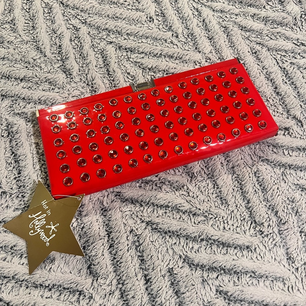 Red Studded Clutch by